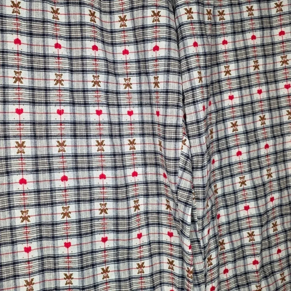Things Between - Noelle Plaid Teddy Bear Pajama‎ Pants Large Cozy 100% Cotton